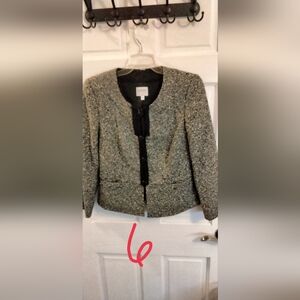 Armani Collezioni Black and Gray Textured Blazer